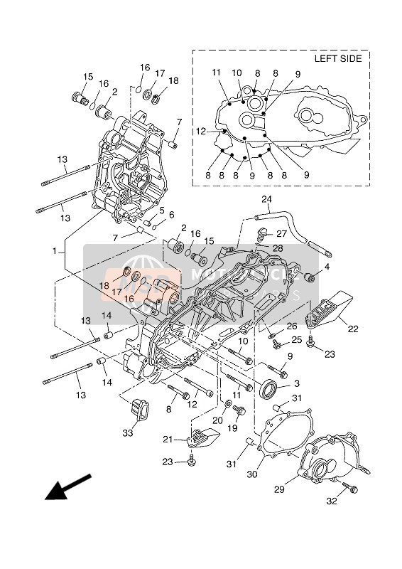 Yamaha X-MAX 400 ABS 2017 Crankcase for a 2017 Yamaha X-MAX 400 ABS